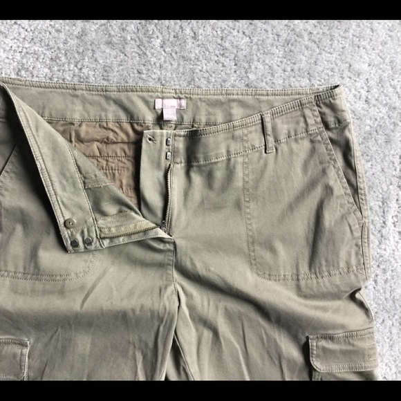 J.Jill Army Green Crop Pants - Picture 2 of 5